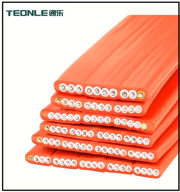 柔軟耐折硅膠扁平拖鏈電纜3/4/5/6/7/8/9芯多種顏色可選